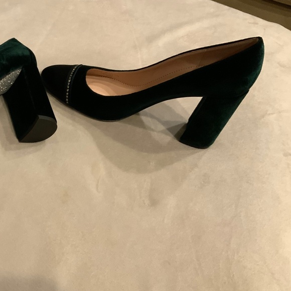 JCrew Green 9 Pump Velvet NWT Sparkle Holiday Party Festive Date - Picture 5 of 8
